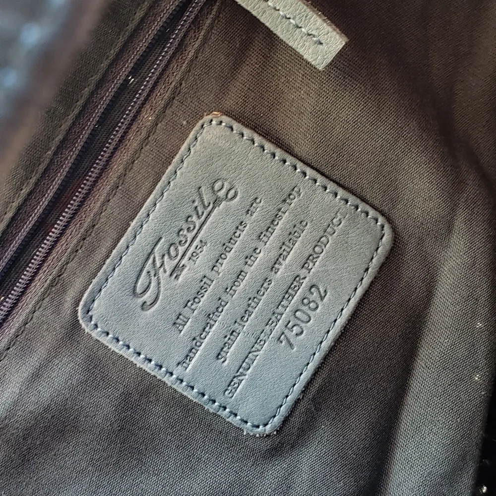 RARE FOSSIL‎ Woven Leather Hobo Bag - Picture 7 of 12